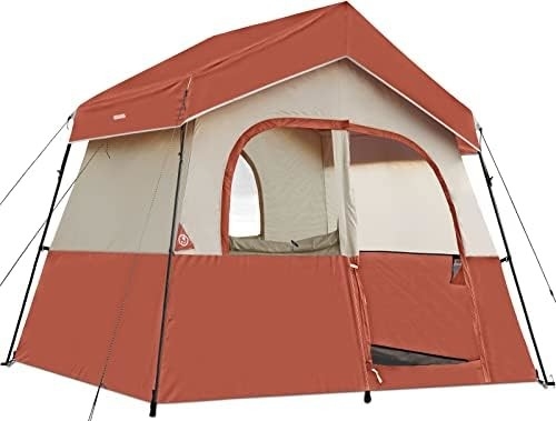 HIKERGARDEN Tenda de acampamento para 6 pessoas - Portavel, fácil de montar Tenda familiar para acampamento, Tenda de cabine de tecido à prova de vento ao ar livre