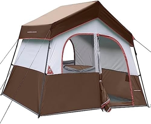HIKERGARDEN Tenda de acampamento para 6 pessoas - Portavel, fácil de montar Tenda familiar para acampamento, Tenda de cabine de tecido à prova de vento ao ar livre