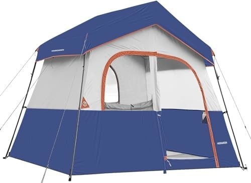 HIKERGARDEN Tenda de acampamento para 6 pessoas - Portavel, fácil de montar Tenda familiar para acampamento, Tenda de cabine de tecido à prova de vento ao ar livre