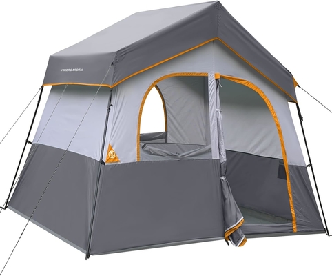 HIKERGARDEN Tenda de acampamento para 6 pessoas - Portavel, fácil de montar Tenda familiar para acampamento, Tenda de cabine de tecido à prova de vento ao ar livre