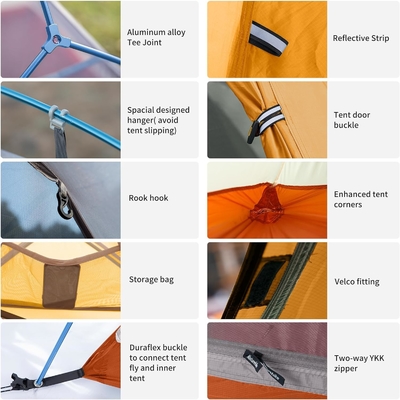 Naturehike Cloud-Up 1 Person Tent Lightweight Backpacking Tent para um homem, impermeável Ultralight Single Person Tent, Do