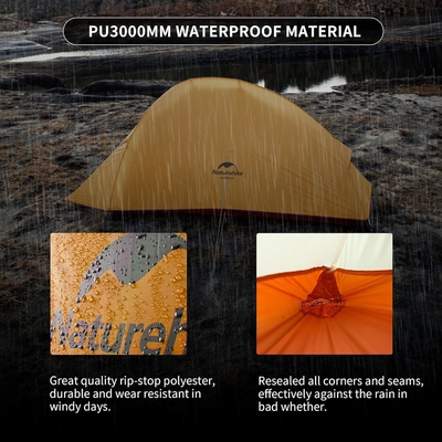 Naturehike Cloud-Up 1 Person Tent Lightweight Backpacking Tent para um homem, impermeável Ultralight Single Person Tent, Do