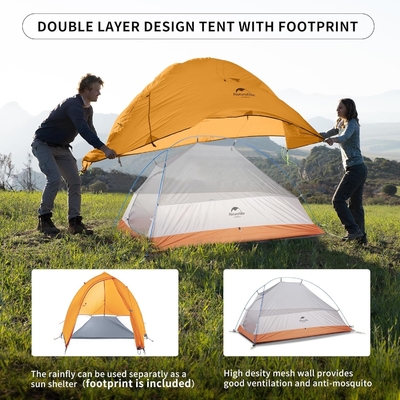 Naturehike Cloud-Up 1 Person Tent Lightweight Backpacking Tent para um homem, impermeável Ultralight Single Person Tent, Do