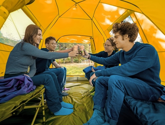 KAZOO 2/4 pessoas Tenda de acampamento ao ar livre Impermeável Família grandes tendas 2/4 pessoas fácil de instalar Tenda com varanda camada dupla