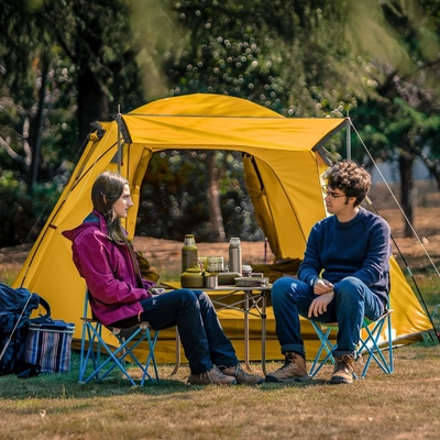 KAZOO 2/4 pessoas Tenda de acampamento ao ar livre Impermeável Família grandes tendas 2/4 pessoas fácil de instalar Tenda com varanda camada dupla