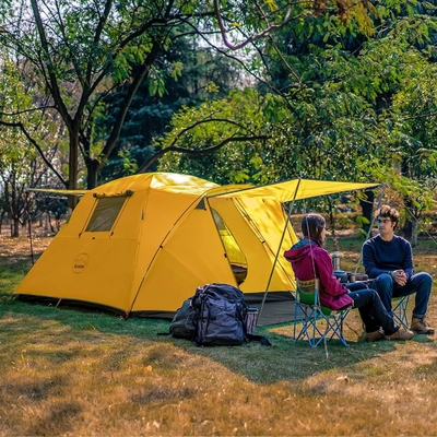 KAZOO 2/4 pessoas Tenda de acampamento ao ar livre Impermeável Família grandes tendas 2/4 pessoas fácil de instalar Tenda com varanda camada dupla