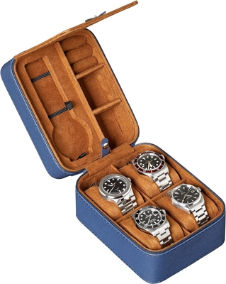 ROTHWELL 5 Watch Travel Case Storage Organizer para 5 relógios
