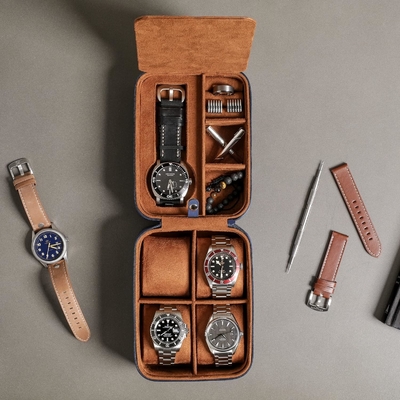 ROTHWELL 5 Watch Travel Case Storage Organizer para 5 relógios