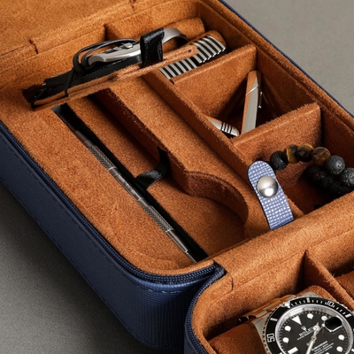 ROTHWELL 5 Watch Travel Case Storage Organizer para 5 relógios