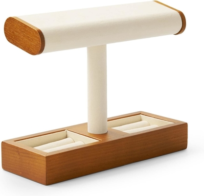 Solid Wood Watch Display Stand T-bar Watch Stand Jewelry Holder Stand Caixas de relógio para homens Organizador de relógio para homens
