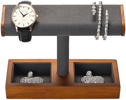 Solid Wood Watch Display Stand T-bar Watch Stand Jewelry Holder Stand Caixas de relógio para homens Organizador de relógio para homens