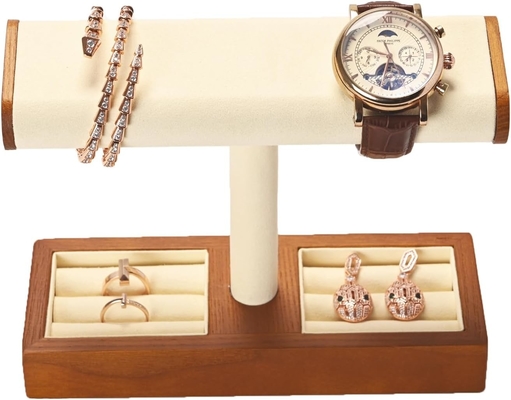 Solid Wood Watch Display Stand T-bar Watch Stand Jewelry Holder Stand Caixas de relógio para homens Organizador de relógio para homens