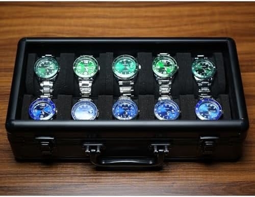 3 rolo de caixa de viagem de relógio, caixa de armazenamento de caixa de porta-relógio de porta-relógio de display com almofadas de espuma macia ajustável para todos os tamanhos