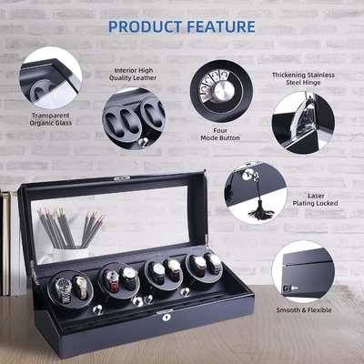 Relógio Winder, XTELARY Luxury 4 Motor Quad Relógio Winders para relógios automáticos Safe &amp; Box de display de madeira Case 8 + 9 Armazenamento