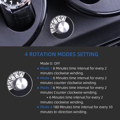 Relógio Winder, XTELARY Luxury 4 Motor Quad Relógio Winders para relógios automáticos Safe &amp; Box de display de madeira Case 8 + 9 Armazenamento