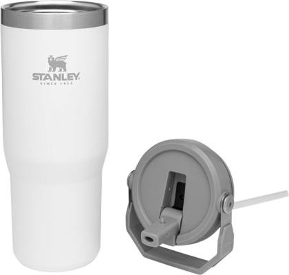 IceFlow Tubler de aço inoxidável com palha, garrafa de água isolada a vácuo para casa, escritório ou carro, copo reutilizável