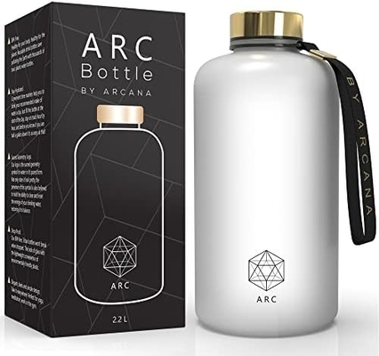 Garrafa de água ARCANA Arc com marcador de tempo - garrafas de água motivacionais com horários para beber - plástico congelado livre de BPA
