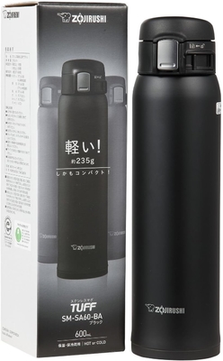 Zojirushi SM-SA60BA Taça isolada a vácuo de aço inoxidável, 1 contagem (embalagem de 1), preta, 20 oz