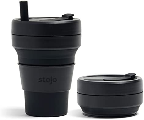 Copo de viagem dobrável - Verde Sage, 12oz / 355ml - Reutilizavel à prova de vazamento para uso no bolso
