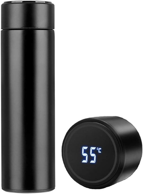 Garrafa de água com display de temperatura LED,Garrafa de água isolada a vácuo de parede dupla,Esporte automóvel de aço inoxidável