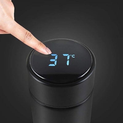 Garrafa de água com display de temperatura LED,Garrafa de água isolada a vácuo de parede dupla,Esporte automóvel de aço inoxidável
