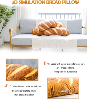 40 em 3D Simulação Pão Forma de Almofada Lúbrio Macio Baguete traseiro Almofada Divertida Comida Plush Brinquedo Recheado