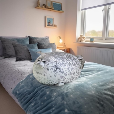 MerryXD Chubby Blob Seal Pillow, Plush Animal Toy Cute Ocean Medium
