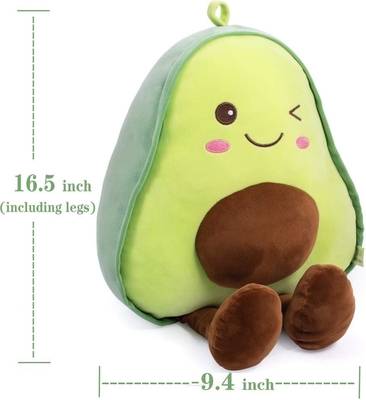 16.5 polegadas aconchegado fruta de abacate recheado suave de pelúcia jogar travesseiro presente para crianças, comida em forma de jogar travesseiro brinquedo para o Natal