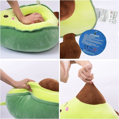 16.5 polegadas aconchegado fruta de abacate recheado suave de pelúcia jogar travesseiro presente para crianças, comida em forma de jogar travesseiro brinquedo para o Natal