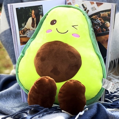 16.5 polegadas aconchegado fruta de abacate recheado suave de pelúcia jogar travesseiro presente para crianças, comida em forma de jogar travesseiro brinquedo para o Natal