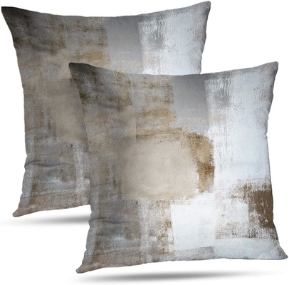 Conjunto de 2 peças de arte marrom decoração contemporânea cinza decoração de casa abraço almofada almofada 18x18 polegadas