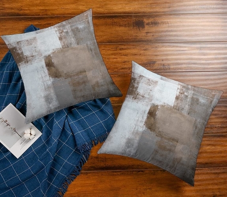 Conjunto de 2 peças de arte marrom decoração contemporânea cinza decoração de casa abraço almofada almofada 18x18 polegadas
