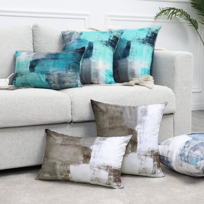 Conjunto de 2 peças de arte marrom decoração contemporânea cinza decoração de casa abraço almofada almofada 18x18 polegadas