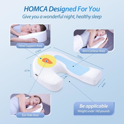 Almofada para Dormido Lado Almofada para Corpo para Adultos Almofada de espuma de memória com suporte em forma de U
