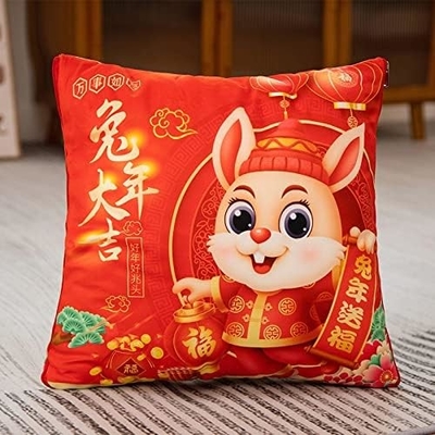 Mascote do Ano do Coelho, Big Red Pillow, Year of the Rabbit Pillow Quilt 40*40cm