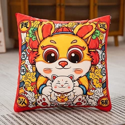 Mascote do Ano do Coelho, Big Red Pillow, Year of the Rabbit Pillow Quilt 40*40cm