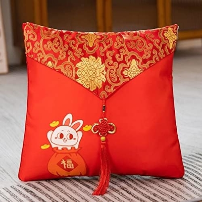 Mascote do Ano do Coelho, Big Red Pillow, Year of the Rabbit Pillow Quilt 40*40cm