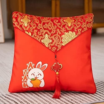 Mascote do Ano do Coelho, Big Red Pillow, Year of the Rabbit Pillow Quilt 40*40cm