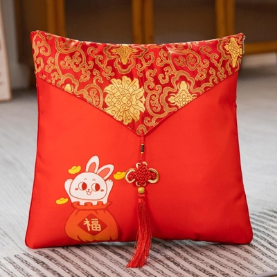 Mascote do Ano do Coelho, Big Red Pillow, Year of the Rabbit Pillow Quilt 40*40cm