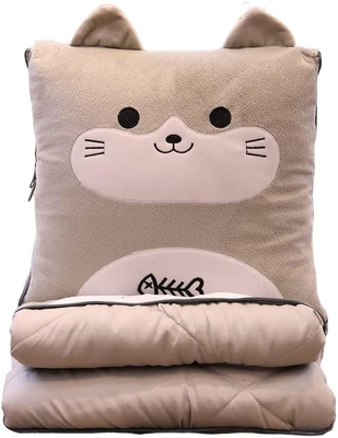 Cobertor e almofada de viagem - Premium Soft 2 em 1 Cobertor de avião com almofada de bolsa macia