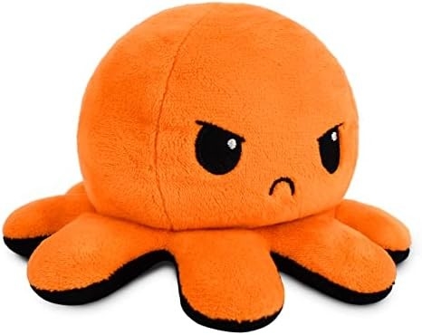 TeeTurtle - O original Plushie pulpo reversível - Amor + ódio - Simpático sensorial Fidget animais recheados que mostram o seu