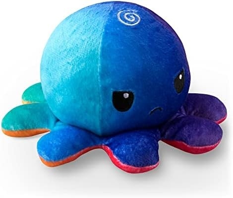 TeeTurtle - O original Plushie pulpo reversível - Amor + ódio - Simpático sensorial Fidget animais recheados que mostram o seu