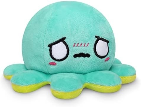 TeeTurtle - O original Plushie pulpo reversível - Amor + ódio - Simpático sensorial Fidget animais recheados que mostram o seu