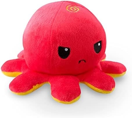 TeeTurtle - O original Plushie pulpo reversível - Amor + ódio - Simpático sensorial Fidget animais recheados que mostram o seu