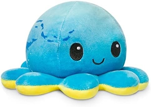 TeeTurtle - O original Plushie pulpo reversível - Amor + ódio - Simpático sensorial Fidget animais recheados que mostram o seu