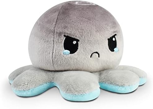 TeeTurtle - O original Plushie pulpo reversível - Amor + ódio - Simpático sensorial Fidget animais recheados que mostram o seu