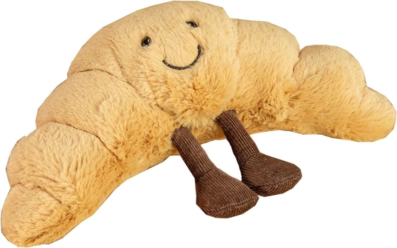 Pesado Plush 9 &quot; Croissant Plush Sorriso lindo Croissant Pão Almofada Animal recheado