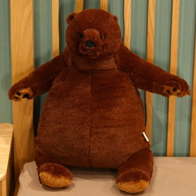 23.6in Ursinho de pelúcia castanho escuro Simulação de brinquedo de pelúcia Djungelskog Ursinho de pelúcia casa de boneca de animais recheados
