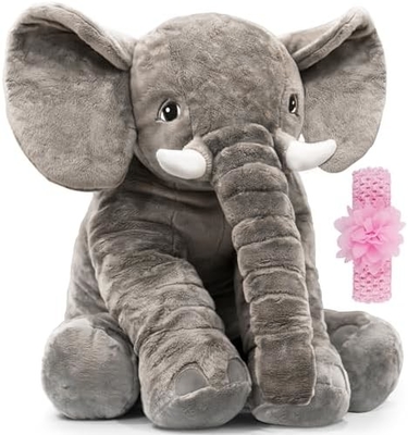 Brinquedo de animal de pelúcia de elefante recheado 24 polegadas