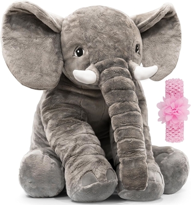 Brinquedo de animal de pelúcia de elefante recheado 24 polegadas